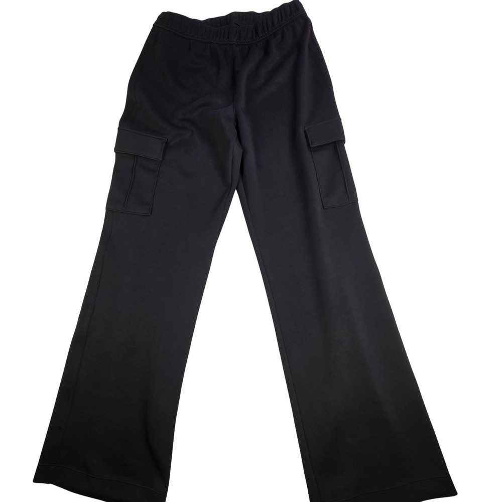 7Diamonds REV Black Cargo Pants Wide Leg Elastic Waist WPTS-3000 Womens Large
